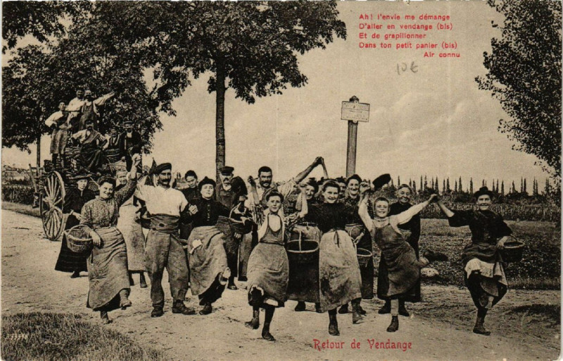 Carte postale ancienne Retour de Vendange