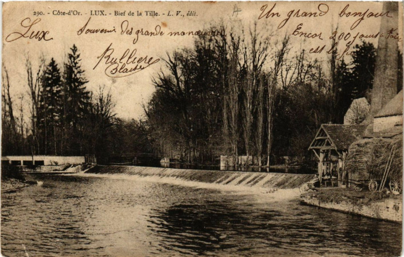 Carte postale ancienne Cote-d'Or - Lux - Bief de la Tille à Lux