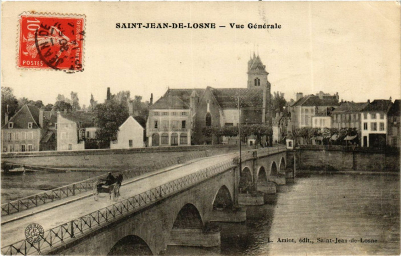 Carte postale ancienne Saint-Jean-de-Losne - Vue Générale à Saint-Jean-de-Losne