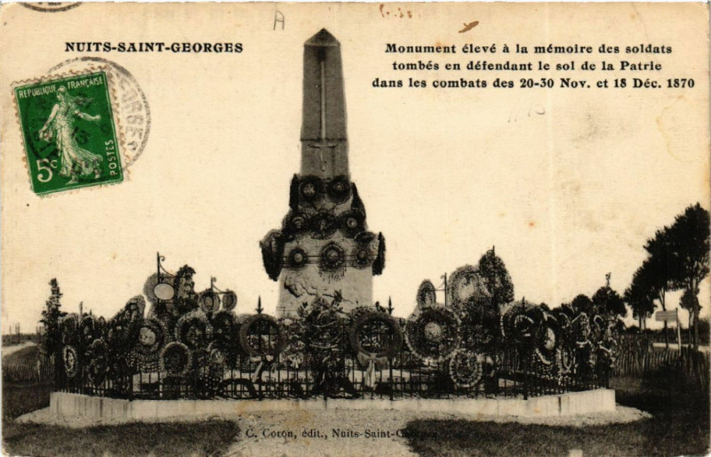 Carte postale ancienne Nuits-Saint-Georges - Monument élevé a la mémoire des soldats à Nuits-Saint-Georges