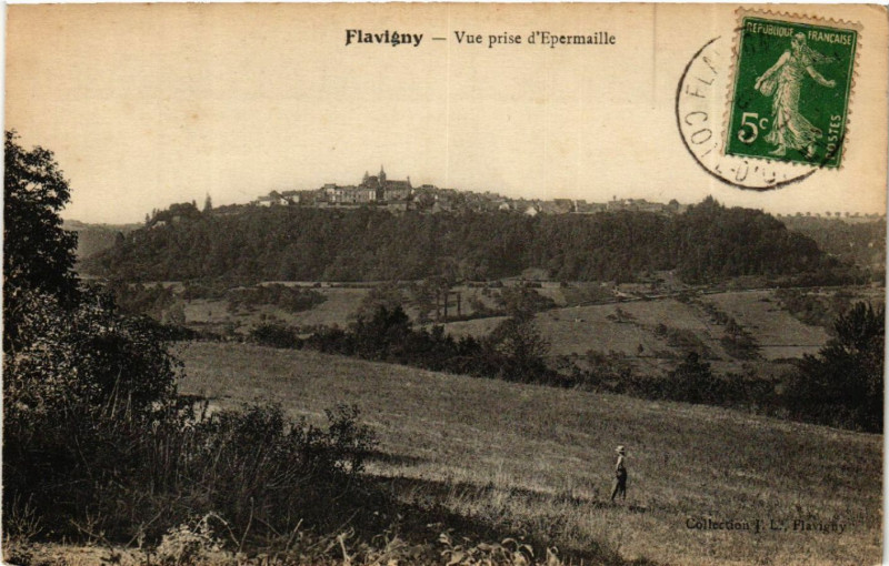 Carte postale ancienne Flavigny - Vue prise d'Epermaille