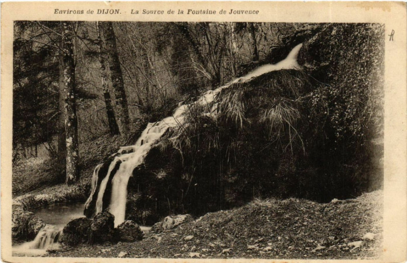 Carte postale ancienne Environs de Dijon - La Source de la Fontaine de Jouvence à Dijon