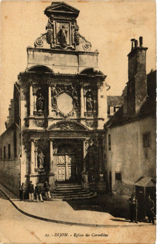 Carte postale ancienne Dijon Eglise des Carmelites à Dijon