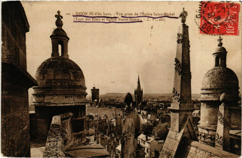 Carte postale ancienne Dijon Vue prise de l'Eglise Saint-Michel à Dijon