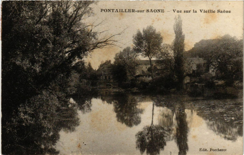 Carte postale ancienne Pontailler-sur-Saone - Vue sur la Vieille Saone à Pontailler-sur-Saône