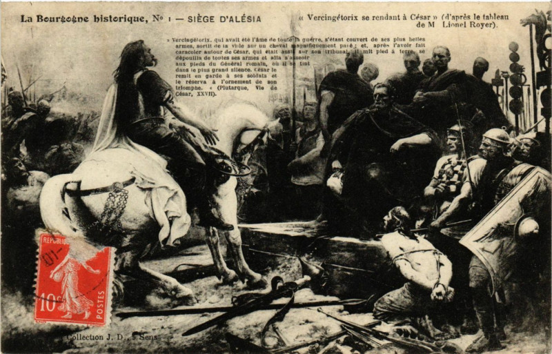 Carte postale ancienne La Bourécéne historique - Siége d'Alesia