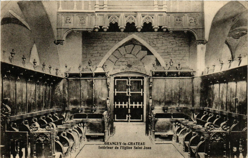 Carte postale ancienne Grancey-les-Chateau - Intérieur de l'Eglise Saint-Jean à Ancey