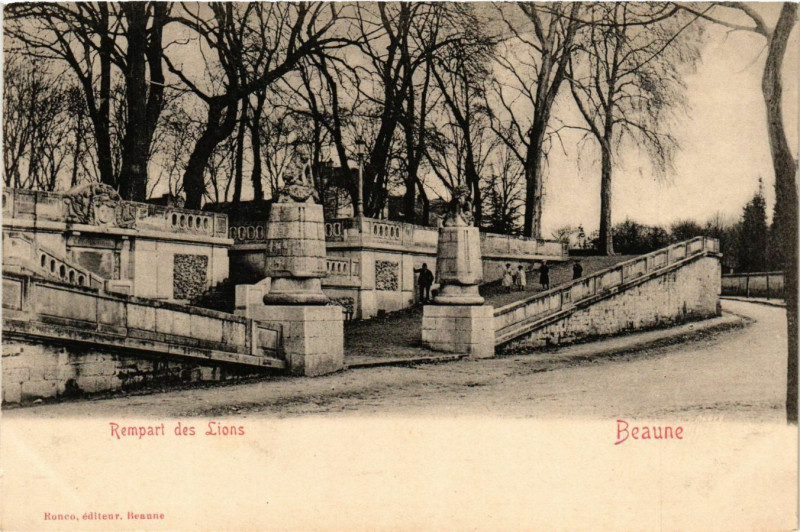 Carte postale ancienne Rempart des Lions - Beaune à Beaune