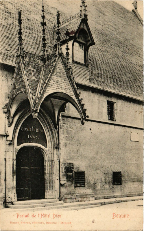 Carte postale ancienne Portaile de l'Hotel-Dieu - Beaune à Beaune