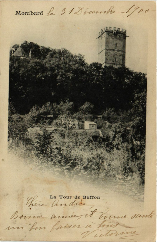 Carte postale ancienne Montbard - La Tour de Buffon à Montbard
