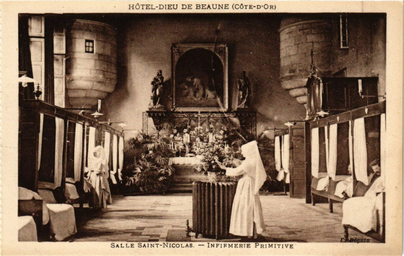 Carte postale ancienne Hotel-Dieu de Beaune (Cote-d'Or)-Salle Saint-Nicolas - Inférmérie.. à Beaune