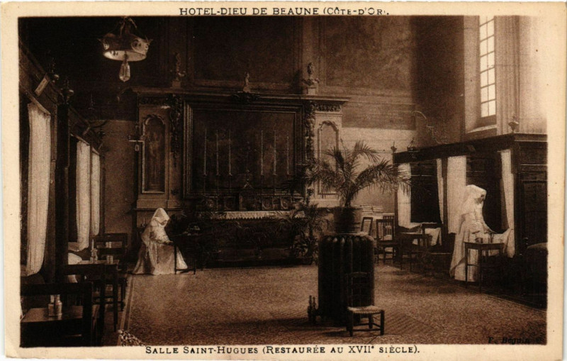 Carte postale ancienne Hotel-Dieu de Beaune (Cote-d'Or) - Salle Saint-Hugues (rest. Xvii s à Beaune