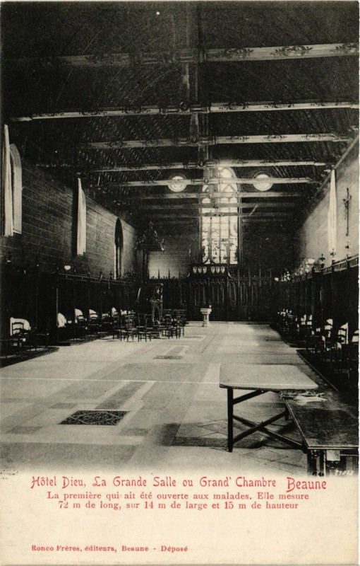 Carte postale ancienne Hotel Dieu-La Grande Salle ou Grand'Chambre - Beaune à Beaune