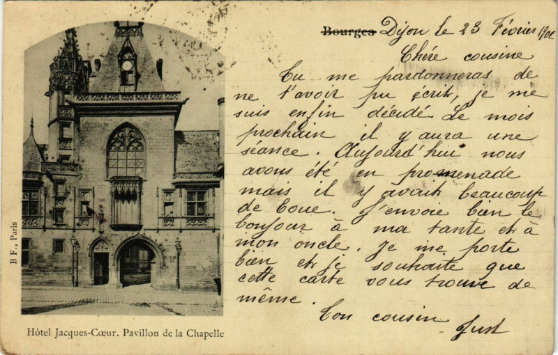 Carte postale ancienne Bourges - Hotel Jacques-Coeur. Pavillon de la Chapelle