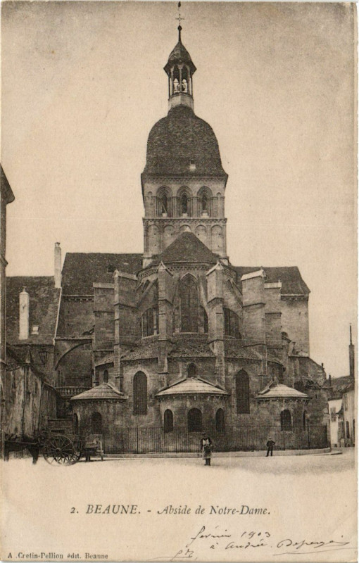 Carte postale ancienne Beaune - Abside de Notre-Dame à Beaune