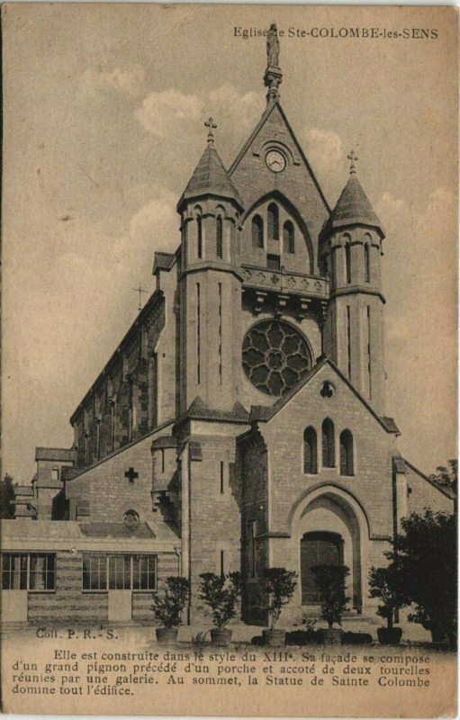 Carte postale ancienne Eglise Sainte-Colombe-les-Sens à Sens