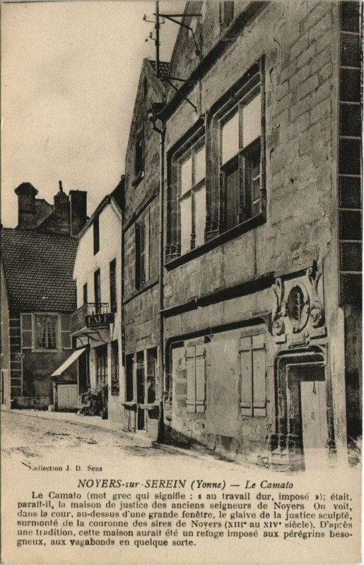 Carte postale ancienne Noyers-sur-Serein - L e camato à Noyers