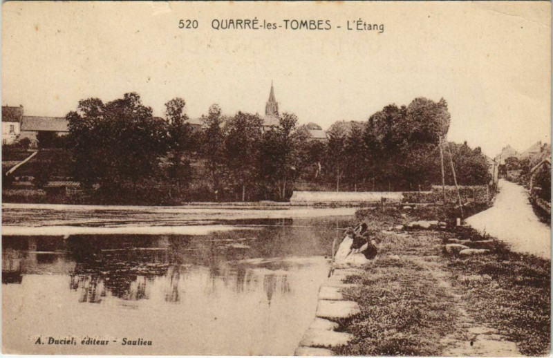 Carte postale ancienne Quarre-les-Tombes - L'Etang à Quarré-les-Tombes