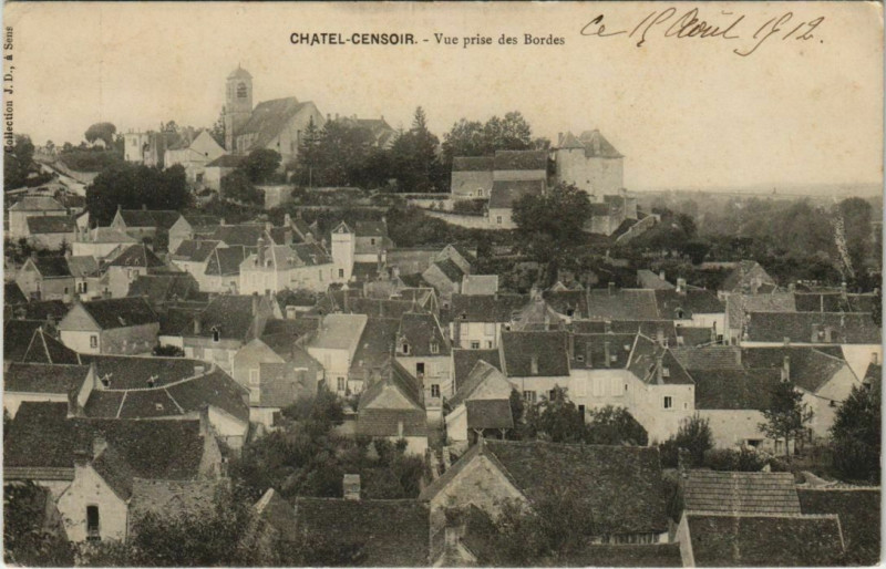 Carte postale ancienne Chatel-Censoir - vue prise des bordes à Châtel-Censoir