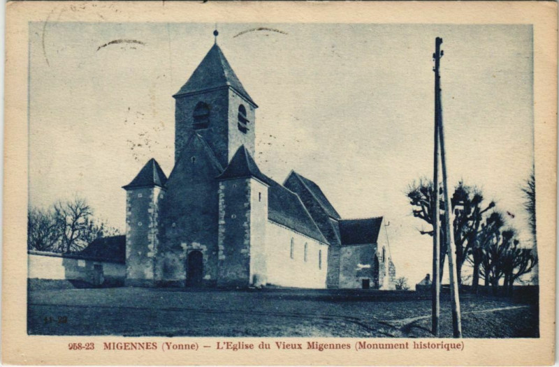 Carte postale ancienne Migennes - L'Eglise du Vieux Migennes à Migennes