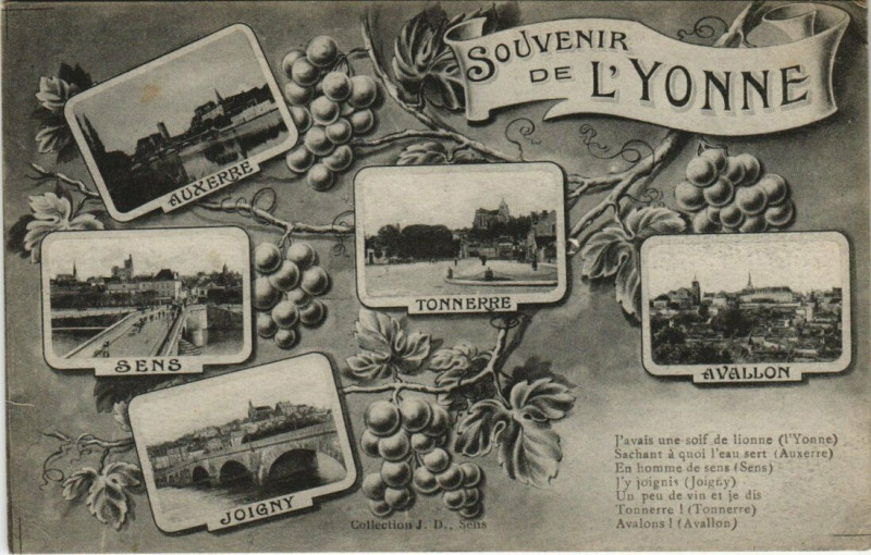 Carte postale ancienne Souvenir de l'Yonne