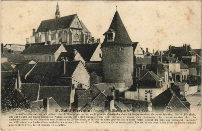 Carte postale ancienne Saint-Florentin L'Eglise à Saint-Florentin