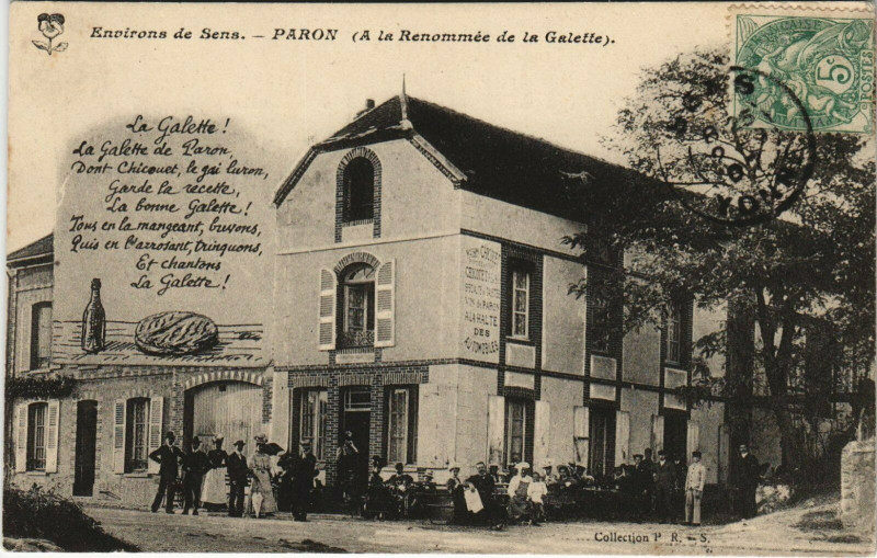 Carte postale ancienne Paron Renommée de la Galette à Paron
