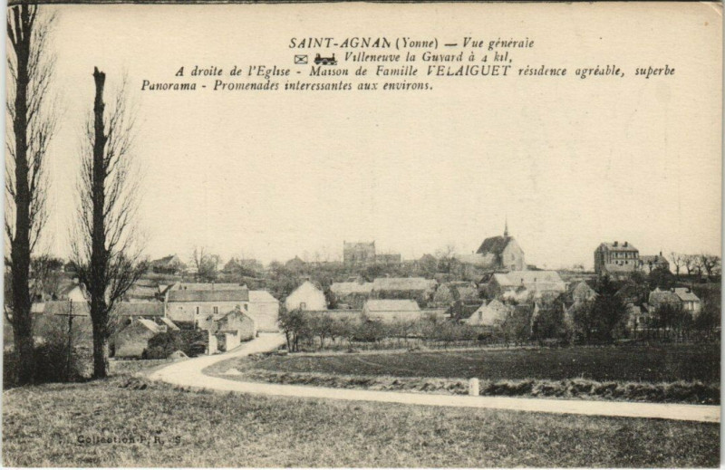 Carte postale ancienne Saint-Agnan - Vue générale à Saint-Agnan