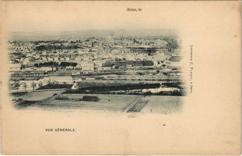 Carte postale ancienne Sens le Vue générale à Sens