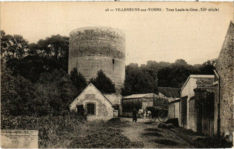 Carte postale ancienne Villeneuve-sur-Yonne - Tour Louis-le-Gros (XIIe siecle) à Villeneuve-sur-Yonne
