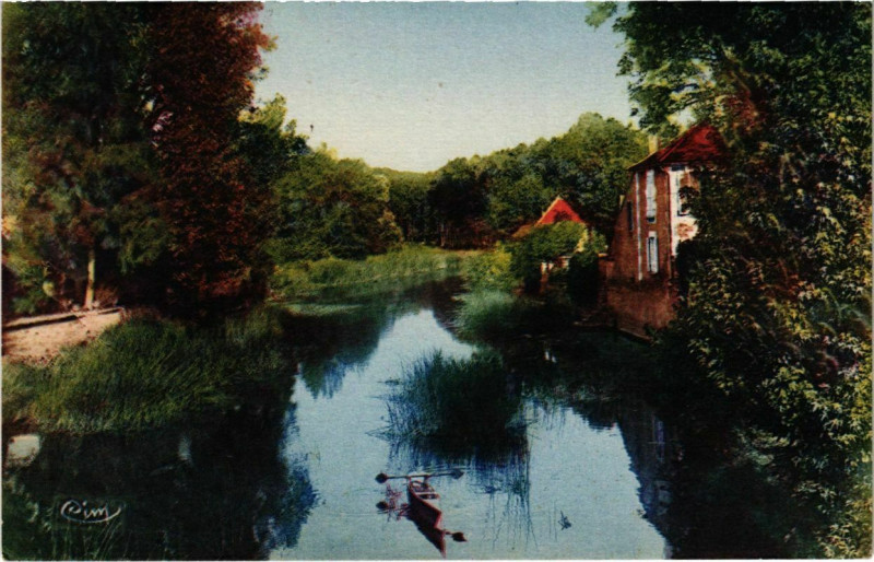 Carte postale ancienne Chablis - Le Serein à Chablis