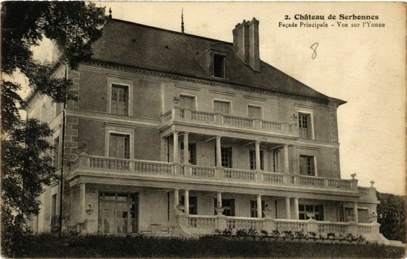 Carte postale ancienne Chateau de Serbonnes - Facade Principale France à Serbonnes