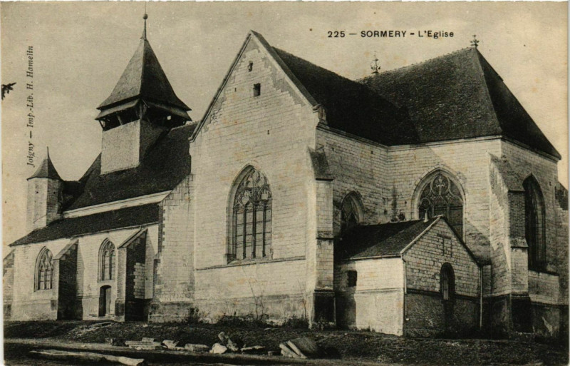 Carte postale ancienne Sormery - L'Eglise France à Sormery