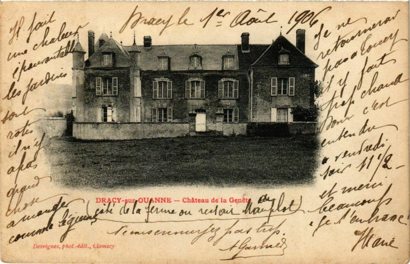 Carte postale ancienne Dracy-sur-Ouanne - Chateau de la Genete France à Dracy