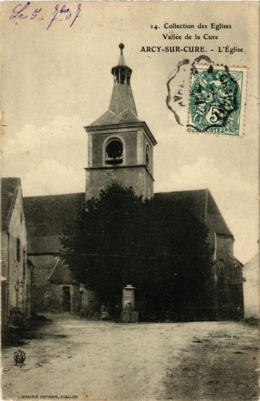 Carte postale ancienne Arcy-sur-Cure - L'Eglise France à Arcy-sur-Cure