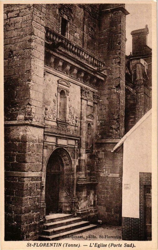 Carte postale ancienne Saint-Florentin - L'Eglise - Porte Sud France à Saint-Florentin