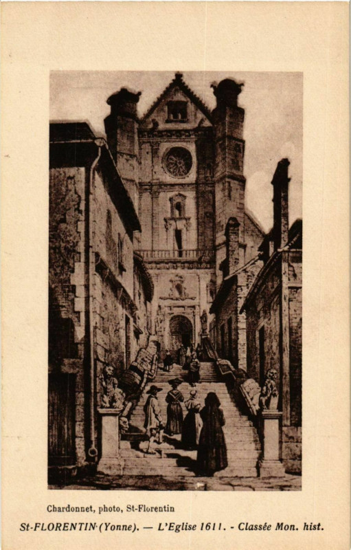Carte postale ancienne Saint-Florentin - L'Eglise 1611 France à Saint-Florentin