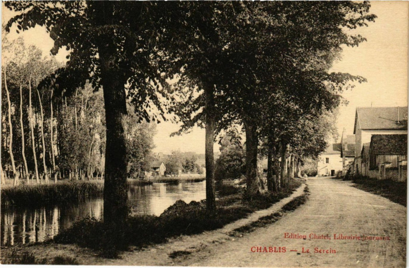 Carte postale ancienne Chablis - Le Serein France à Chablis