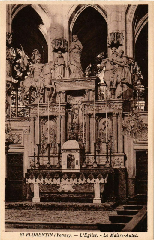 Carte postale ancienne Saint-Florentin - L'Eglise - Le Maitre-Autel France à Saint-Florentin