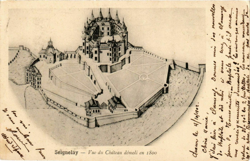 Carte postale ancienne Seignelay - Vue du Chateau Demoli en 1800 France à Seignelay