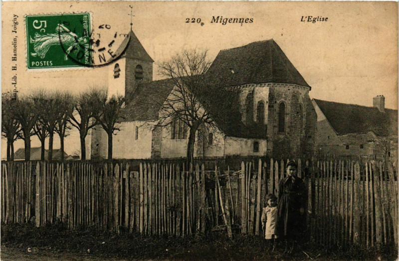 Carte postale ancienne Migennes - L'Eglise France à Migennes