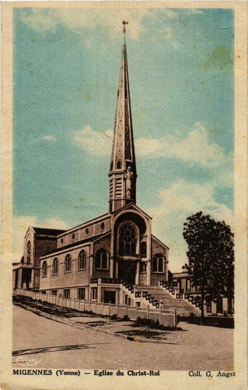 Carte postale ancienne Migennes - Eglise du Christ-Roi France à Migennes