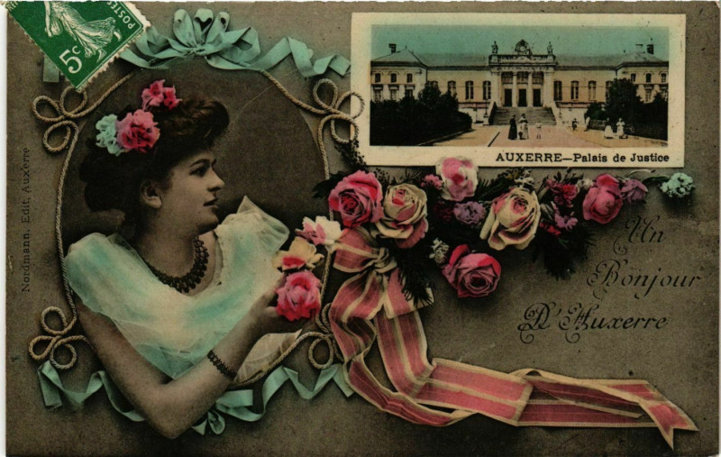 Carte postale ancienne Auxerre - Palais de Justice - Lady France à Auxerre