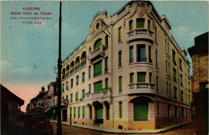 Carte postale ancienne Auxerre - Grand Hotel de l'Epee France à Auxerre