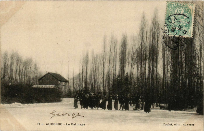 Carte postale ancienne Auxerre - Le Patinage France à Auxerre