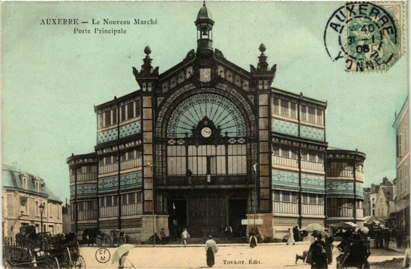 Carte postale ancienne Auxerre - Le Nouveau Marche - Porte Principale France à Auxerre