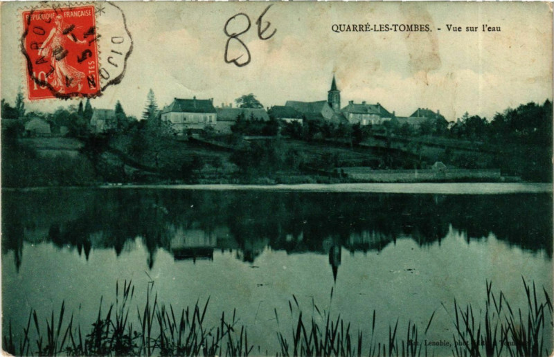 Carte postale ancienne Quarre-les-Tombes Vue sur l'eau à Quarré-les-Tombes