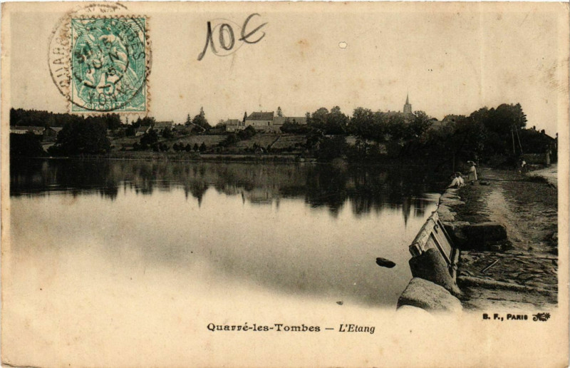 Carte postale ancienne Quarre-les-Tombes Etang à Quarré-les-Tombes