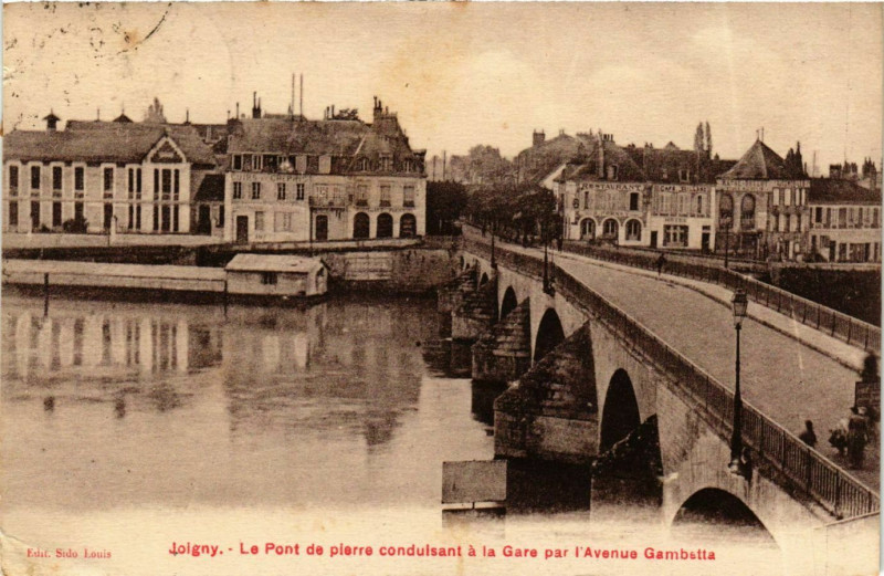 Carte postale ancienne Bourgogne Yonne Joigny Pont de Pierre à Joigny