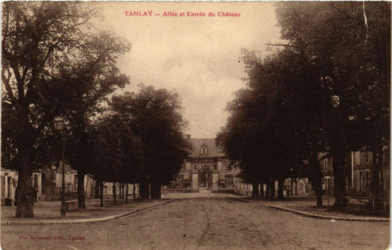 Carte postale ancienne Tanlay - Allée et Entrée du Chateau à Tanlay